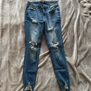 Distressed Skinny Blue Jeans